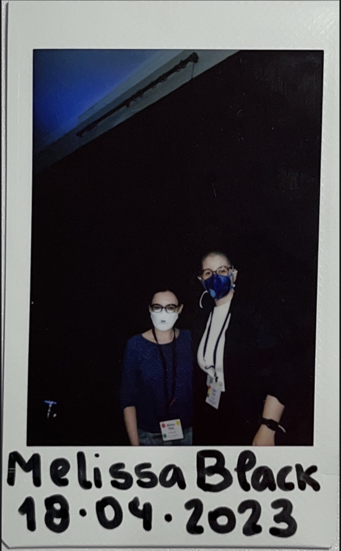 A photograph in Instax film of Melissa Black and I.